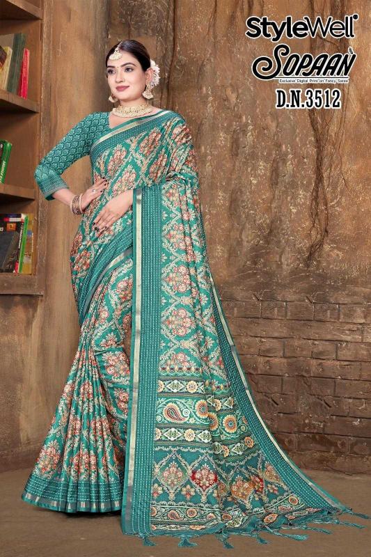 stylewell sopaan series 3510-3517 Digital Print wholesale saree in surat 