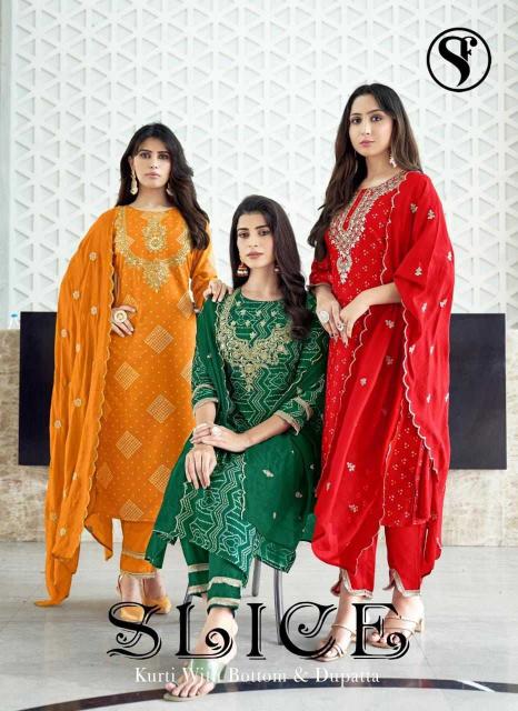 SWEETY FASHION SLICE SERIES 1001 TO 1007  ELEGANCE CHINON SILK FULL STITCH SALWAR KAMEEZ