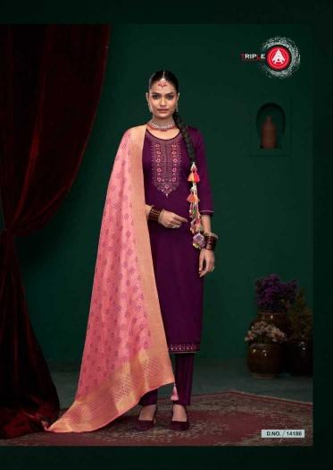 triple a aroos vol 2 series 14181-14186 JAM SILK COTTON wholesale salwar kameez in surat