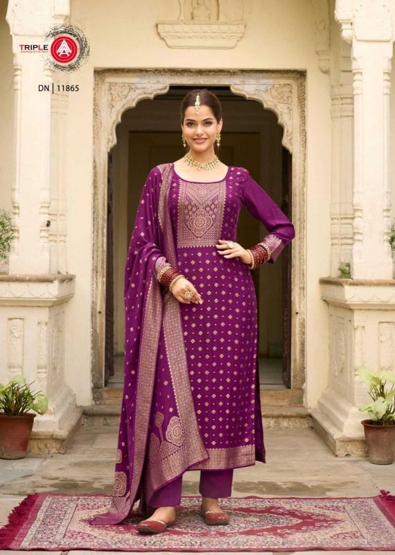 triple a gurleen series 11861-11866 Viscos Pashmina wholesale salwar kameez in surat