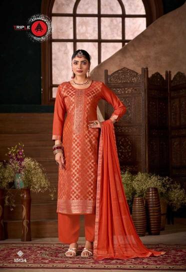 Triple A Loyal Vol 5 Series 15131-15136 Viscose Muslin Full Stitch Dress Material  Color Addition