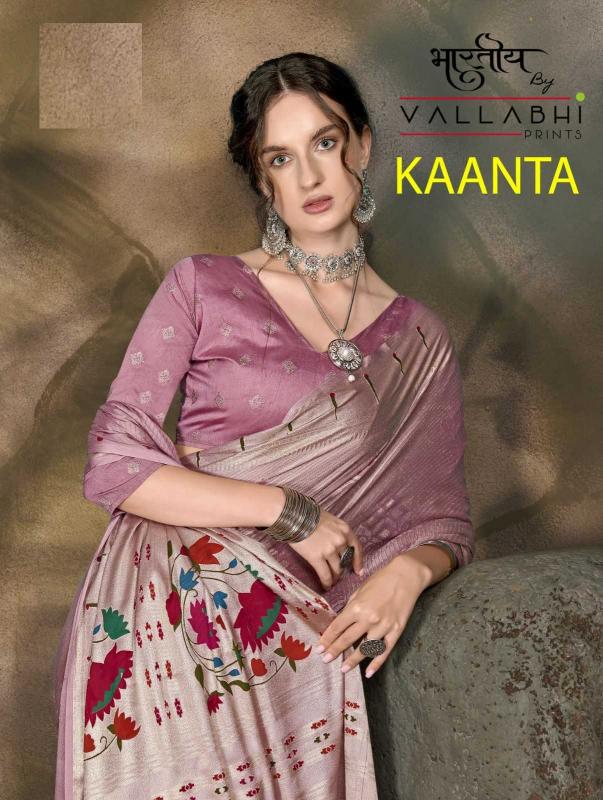 Vallabhi Prints Kaanta Series 30081-30086 Floral Printed Brasso Sarees for Wholesale Online 