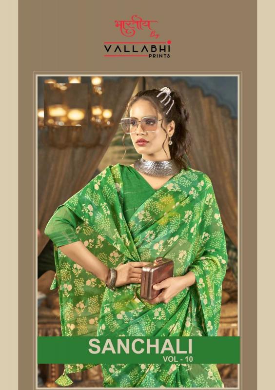 vallabhi prints sanchali vol 10 series 161076-161081 georgette wholesale saree in surat 