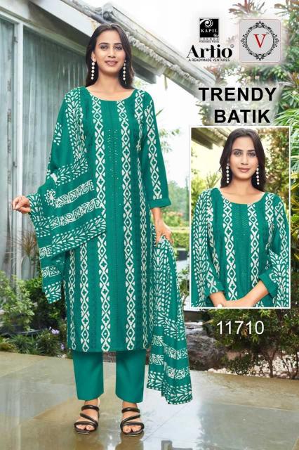 VEDA KAPIL TRENDZ  TRENDY BATIK SERIES 11701 TO 11710 READYMADE WHOLESALE SALWAR KAMEEZ IN SURAT