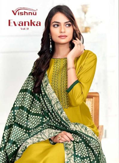 vishnu evanka vol 9 series 78001-78012 Roman Silk wholesale salwar kameez in surat