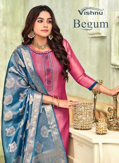 vishnu impex begum series 63001-63008 banarasi silk wholesale salwar kameez in surat