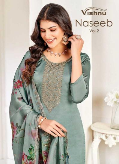 Vishnu Naseeb Vol 2 series 80001-80008 Roman Silk Stylish Look Dress Material for Wholesale Salwar Kameez