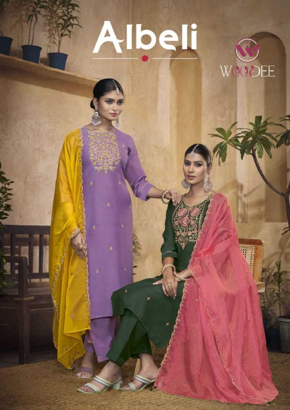 woodee albeli series 1001-1006 viscose silk wholesale readymade salwar kameez in surat