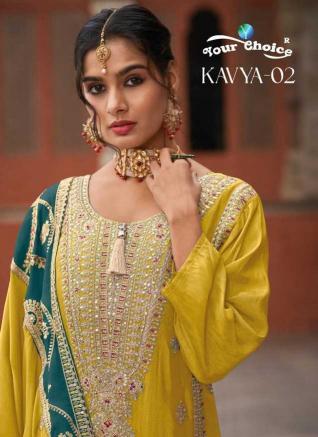 Your Choice Kavya Vol 2 Series 1001-1002 Chinon Designer Pakistani Dress Material for Wholesale Salwar Kameez 