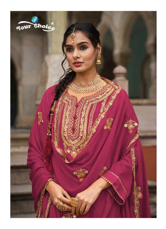 Your Choice Taniya Series 1001-1004 Chinon Attractive Look Unstitched Salwar Kameez for Wholesale 