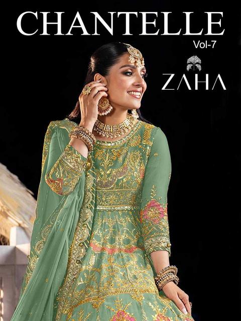 zaha chantelle vol 7 series 10347 butterfly net wholesale readymade salwar kameez in surat