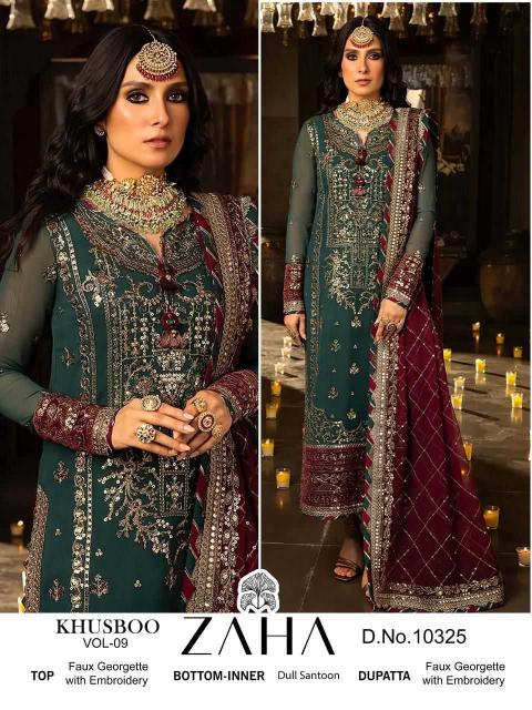 Zaha Khusboo Vol 9 10325 Georgette Modern Pakistani Single Dress