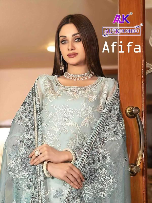 AL KHUSHBU ALK AFIFA Series 6027-6029 Modern Georgette Wholesale Pakistani Salwar Suits in Surat