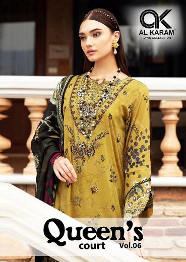  Alkaram Queen Court Vol-6 Series 6001-6006 Pure Cambric Wholesale Pakistani Salwar Kameez in Surat