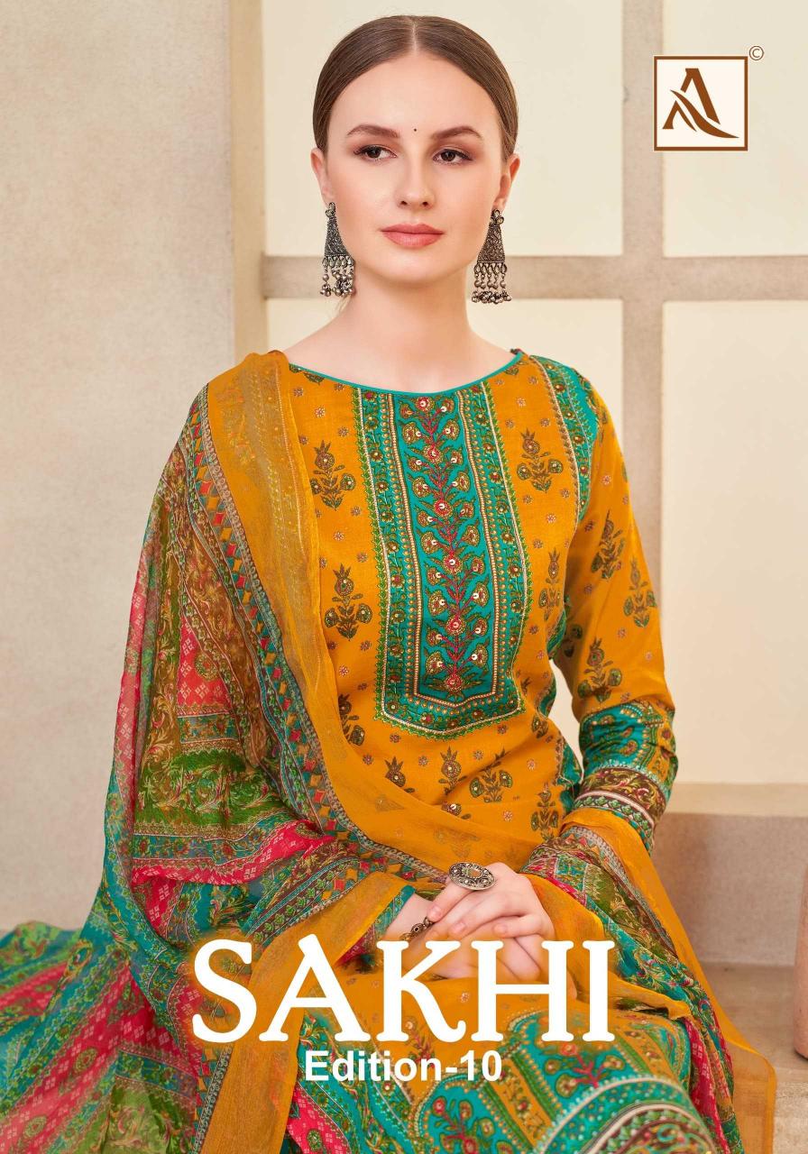 Alok Sakhi Vol 10 Series 167001-167004 Zam Discharge Print Wholesale Salwar Kameez in Surat