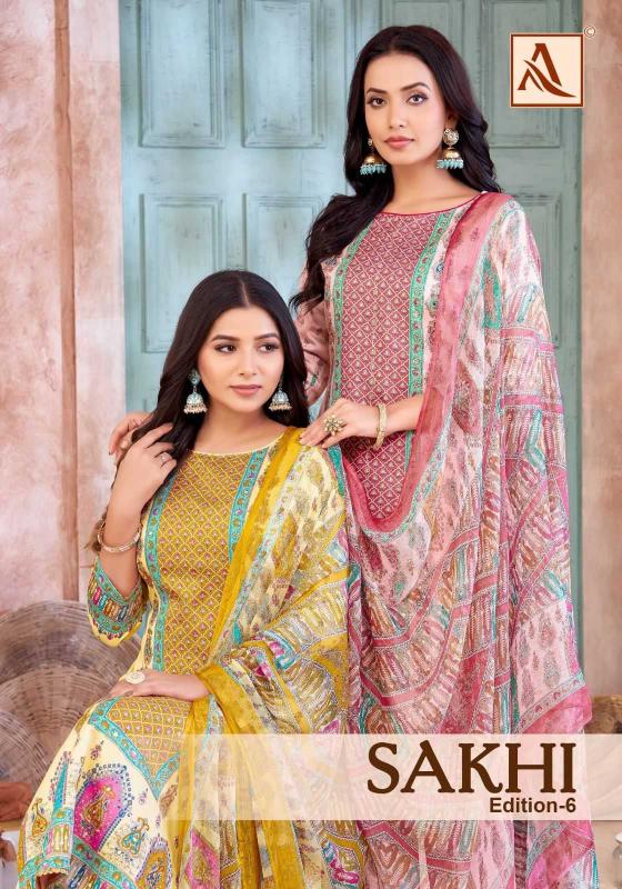 Alok Sakhi Vol 6 Series 143001 to 143004  Zam Cotton Wholesale  Salwar Kameez in Surat