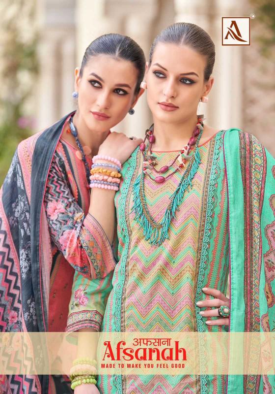 Alok Suits Afsanah Series 1488001-1488006 Digital Print Wholesale Pakistani Lawn Salwar Suits in Surat