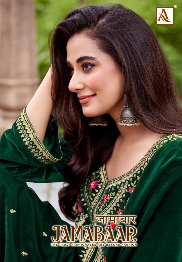 Alok Suits Jamabaar Series 1617001-1617004 Premium Velvet Wholesale Pakistani Salwar Kameez in Surat