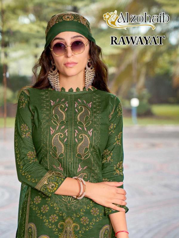 Alzohaib Rawayat Series 1062-1065 Embroidery Cotton Wholesale Pakistani Print Salwar Kameez Suits