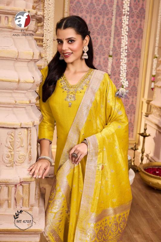 Anju Fab MT 4707-4708 Tissue Simmer Wholesale Readymade Combo Suits Surat