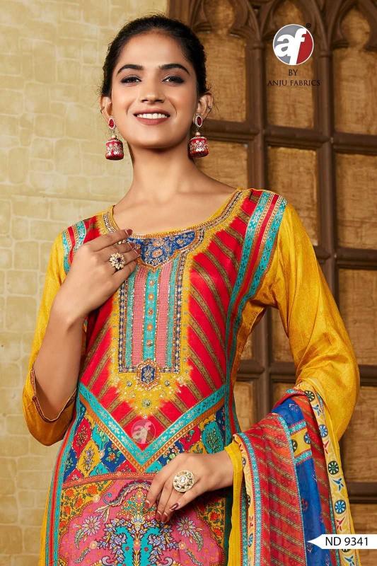 Anju Fab ND 9341 Russian Silk Print Stylish Ready-Made Combo Ladies Wholesale Suits in Surat