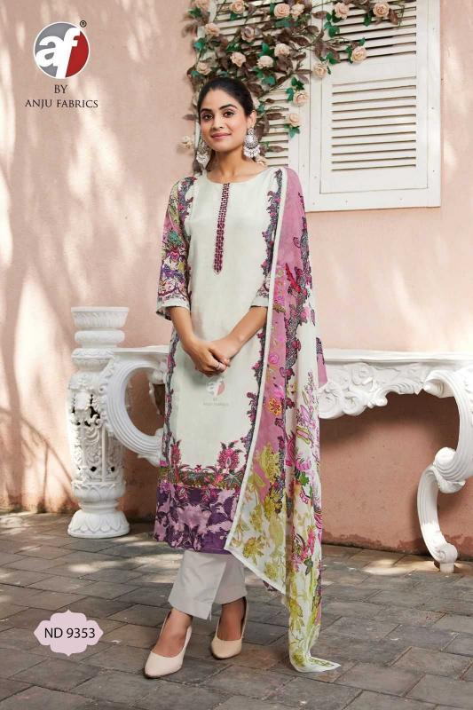 Anju Fab ND 9353 Viscose Silk Wholesale Ready-Made Combo Stylish Suits in Surat