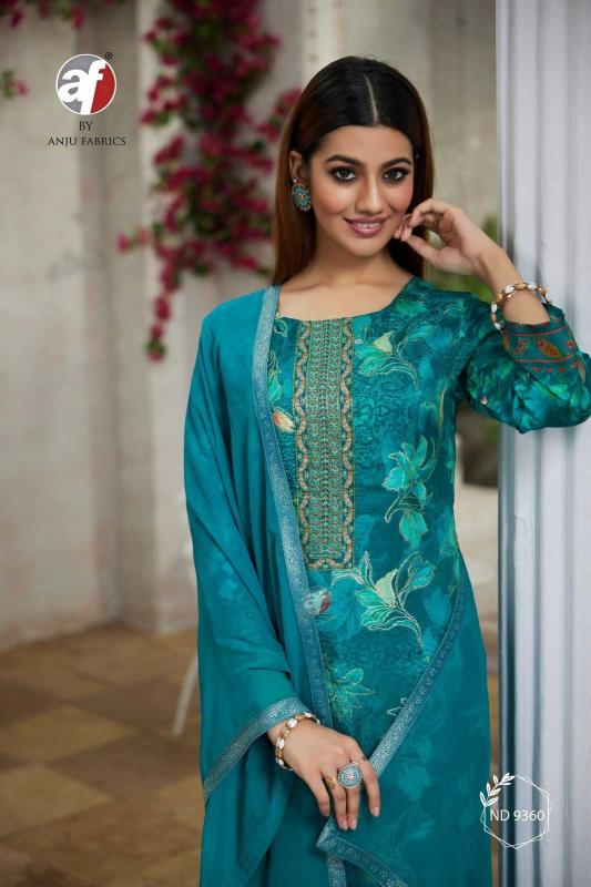 Anju Fab ND 9360 Russian Silk ,Wholesale Readymade Salwar Kameez in Surat | Unique Prints