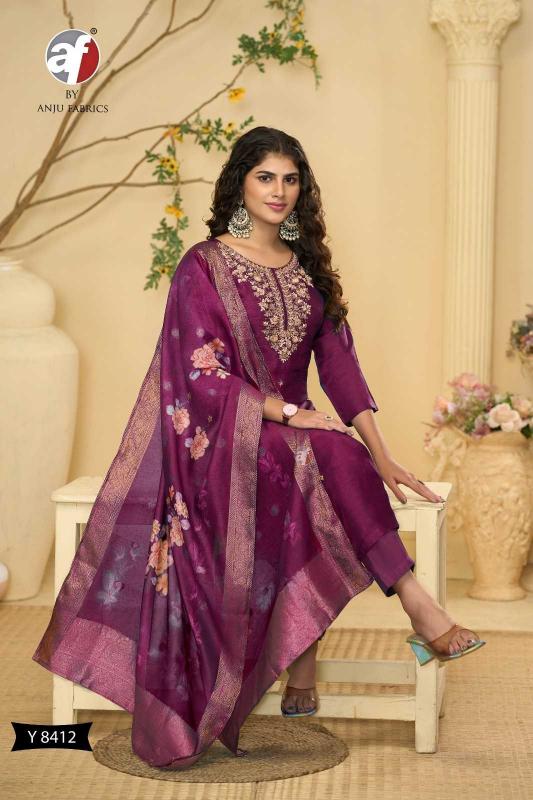 Anju Fab Y 8412-8413 Dola Silk , Wholesale Readymade Salwar Kameez in Surat