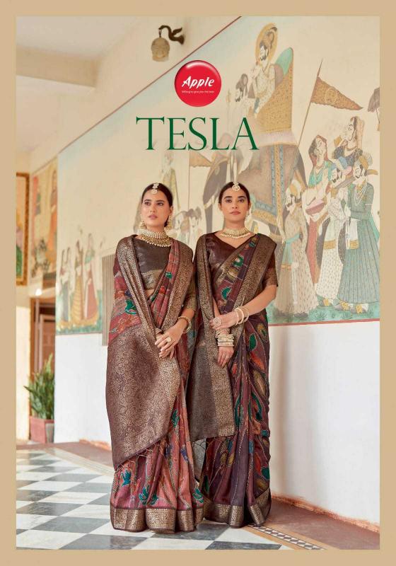 Apple Tesla Vol 1 Series 101-106 Cotton Silk Regular Wear Fancy Wholesale Saree from Surat