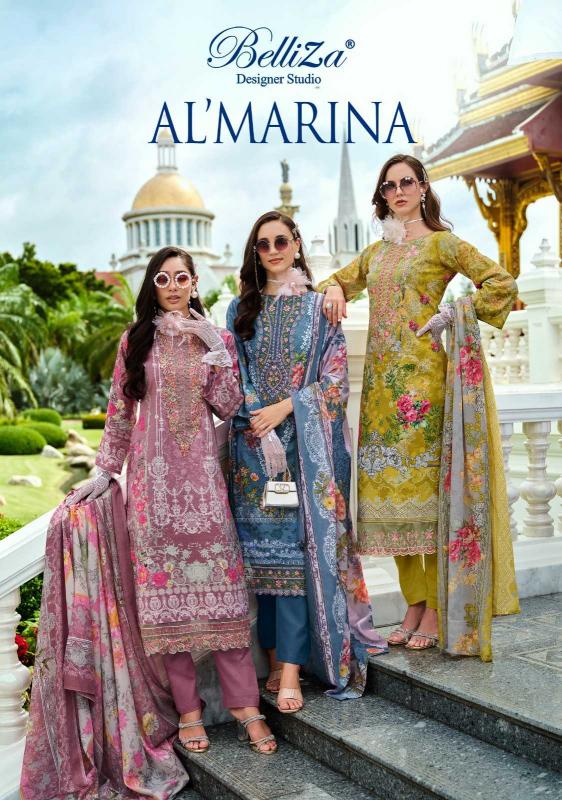 BELLIZA AL MARINA SERIES 966001-966008 Cotton Print  Wholesale Pakistani Salwar Kameez in Surat