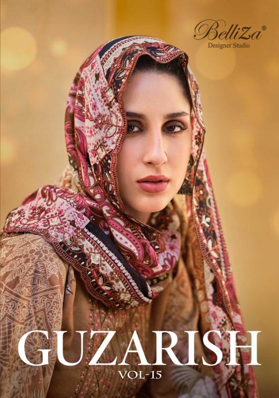 BELLIZA DESIGNER GUZARISH Vol 15 Series 955001-955008 Cotton Pakistani Embroidery Wholesale Salwar Kameez Collection in Surat