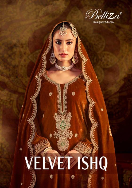 Belliza Designer Velvet Ishq Series 990001-990004 Embroidery Winter Wholesale Salwar Kameez in Surat