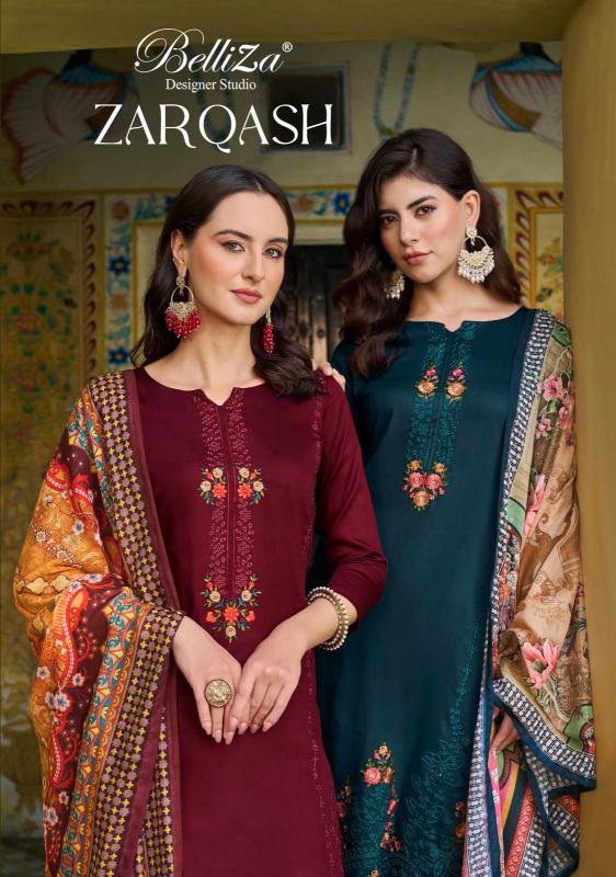 Belliza Designer Zarqash Series 958-001 to 958-008 Heavy Zam Embroidery Work Wholesale Salwar Kameez in Surat | Stylish Suits