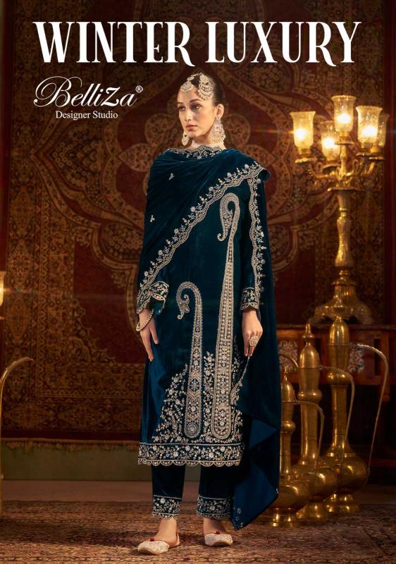 Belliza Winter Luxury Series 977001 To 977004 Velvet Designer Wholesale Pakistani Salwar Kameez in Surat