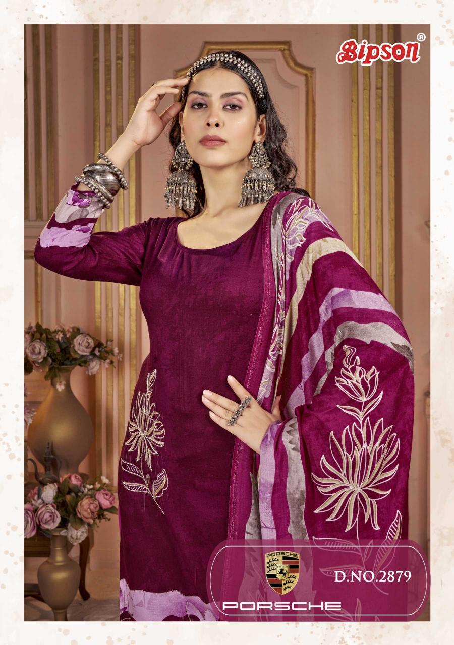 Bipson Porsche 2879 Series Viscose Pashmina Winter Collection Wholesale Salwar Suits in Surat