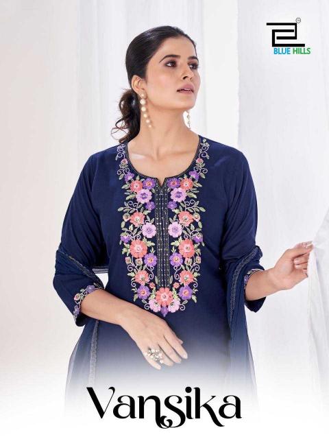 Blue Hills Vansika Series 1001-1004 Rayon Sequence Work Wholesale ReadyMade Salwar Kameez in Surat