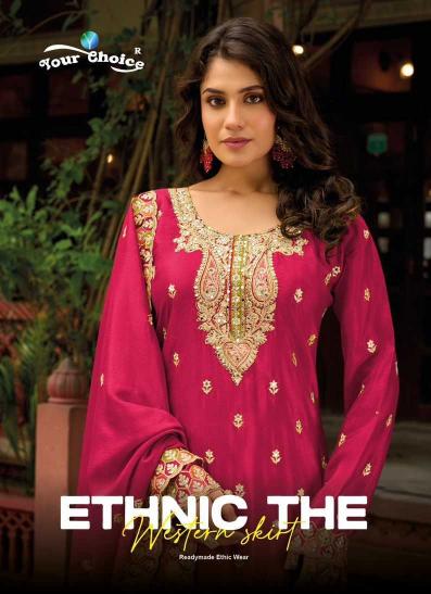 Eba Lifestyle Ethnic Series 1001-1003 Chinon Wholesale Readymade Skirt Kurti with Dupatta from Surat