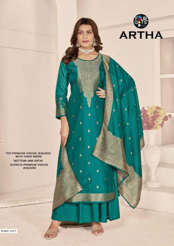 FOURDOTS ARTHA Series 1271-1273 Viscose Jacquard Work Wholesale Salwar Kameez in Surat