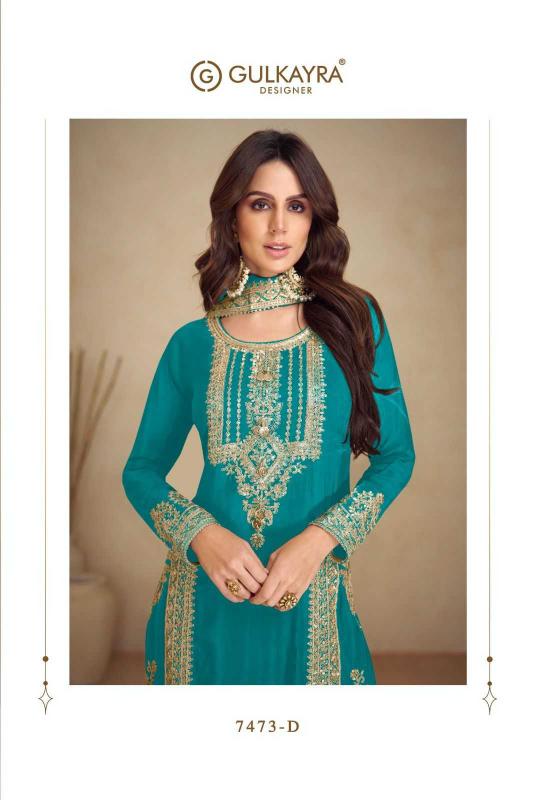 Gulkayra Designer Apsara Vol 2 Series 7473 C-F Chinon Ready-made Wholesale Party Wear Salwar Kameez in Surat