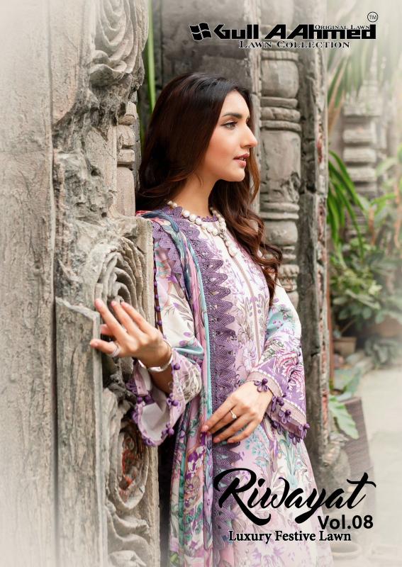 Gull Ahmed Riwayat Vol-08 Series 8001-8006 Cotton Wholesale Salwar Kameez in Surat