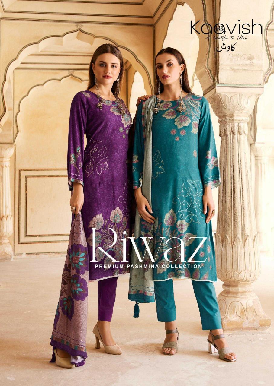 Kaavish Riwaz Series 1001 to 1004 Viscose Pashmina Print Wholesale Salwar Kameez in Surat