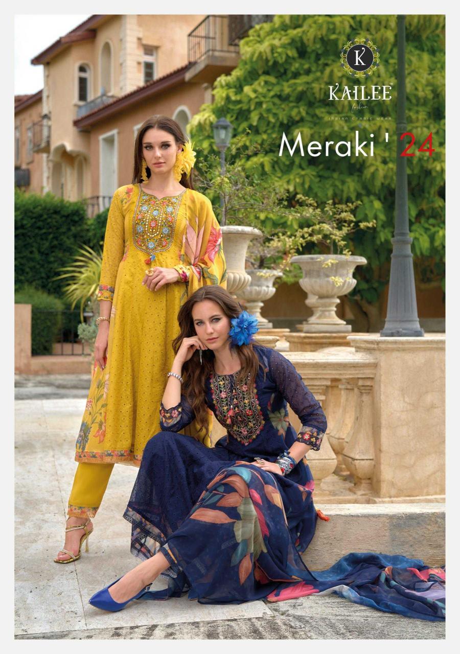 KAILEE FASHION MERAKI 24 SERIES 42771 to 42776 Chikankari Wholesale Suits in Surat