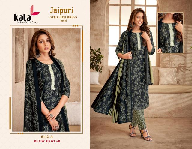 Kala Jaipuri Vol-6 Series 6101 to 6112 Cotton | Wholesale Cotton Readymade Salwar Kameez in Surat