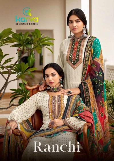 Karva Designer Ranchi Series Viscose Muslin Pakistani Wholesale  Salwar Kameez in Surat