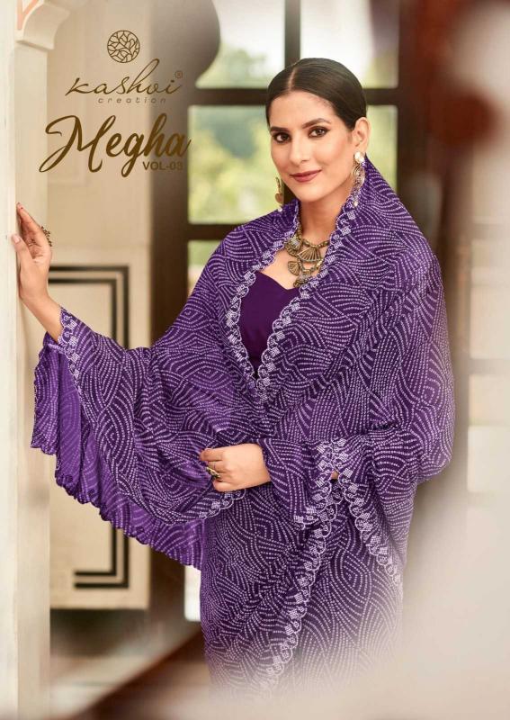 KASHVI CREATION MEGHA VOL 3 Series 1001-1008 Best Georgette Wholesale Sarees in Surat