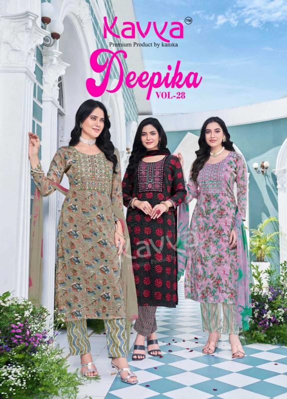 Kavya Deepika Vol 28 Series 28001-28010 Capsule Print Wholesale Readymade Casual Suits in Surat