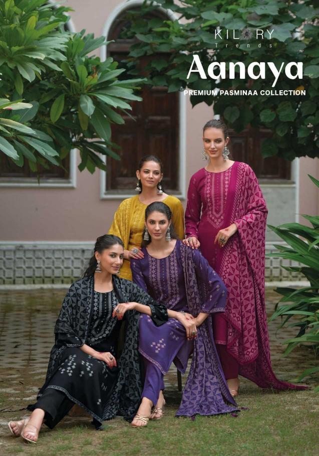 Kilory Trends Aanaya Series 1151-1154 Viscose Pashmina Wholesale Kurti Pant Dupatta in Surat