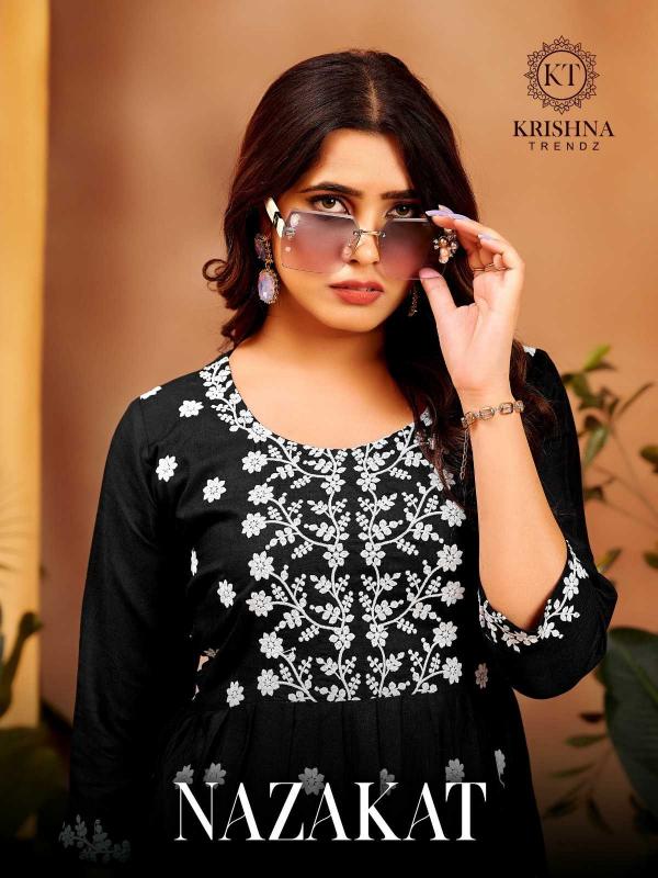 Krishna Trendz Nazakat Vol 1 Series 1001-1008 Rayon Wholesale Readymade Tops in Surat