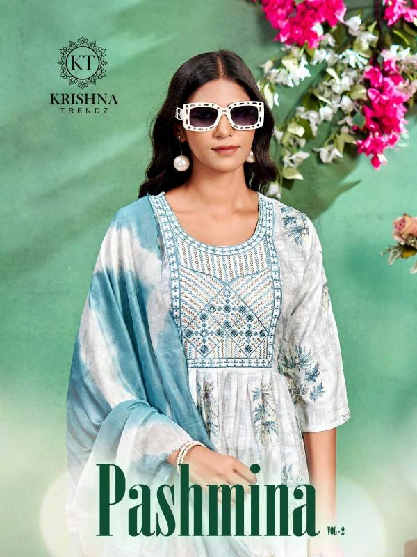 Krishna Trendz Pashmina Vol 2: Wholesale Readymade Cotton Suits in Surat