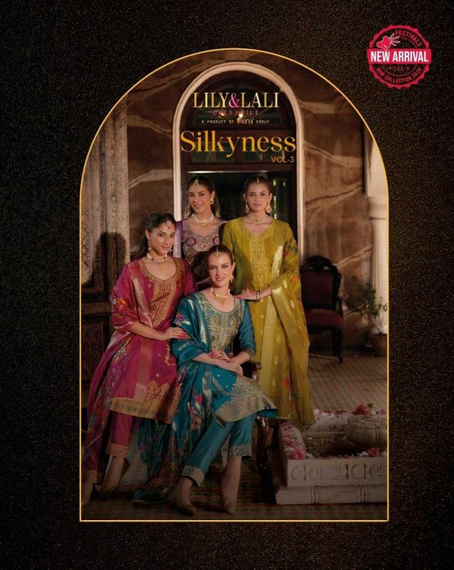 Lily & Lali Silkyness Vol 3 Series 23001 to 23006 Organza Wholesale Readymade Suits in Surat | Jacquard Trendy